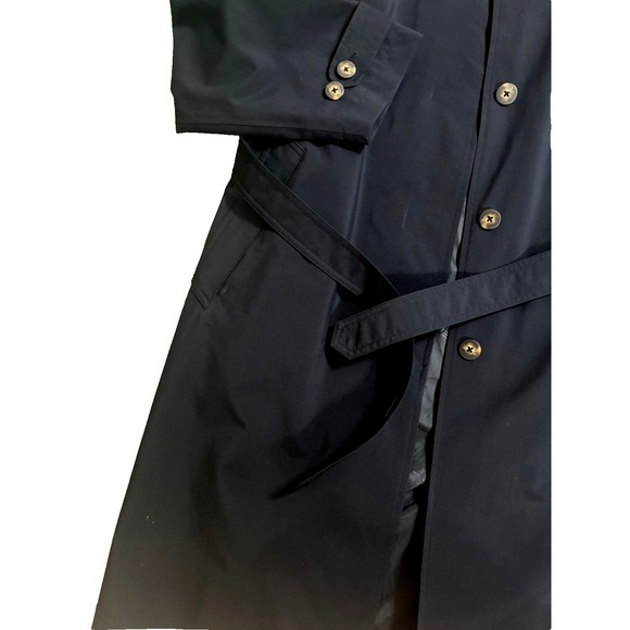 Vintage LL Bean Long Trench Coat Women's L Gore-Tex  Raincoat Black - Picture 5 of 6